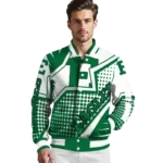 personalized eastern michigan eagles star burst green varsity jacket best selling.webp