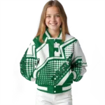 personalized eastern michigan eagles star burst green varsity jacket best selling.webp