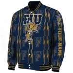personalized fiu panthers bolt stripe blue varsity jacket best selling.webp