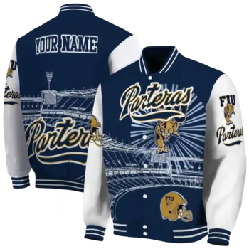 personalized fiu panthers ferris arena blue white varsity jacket fashion forward.webp