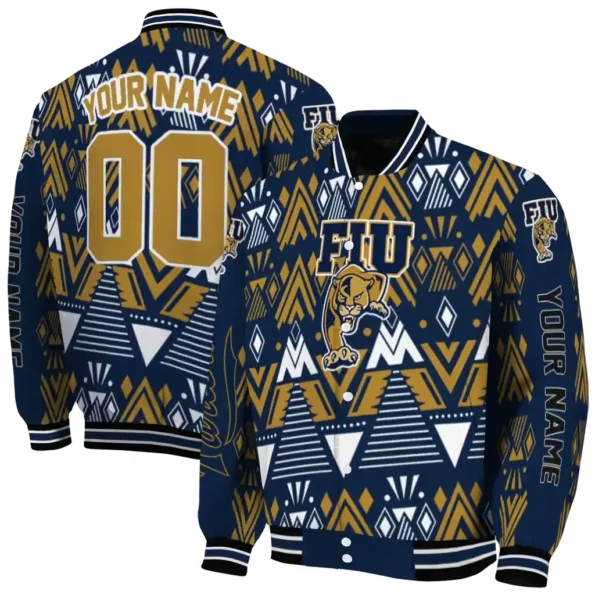 personalized fiu panthers pyramid shapes blue varsity jacket fashion forward.webp