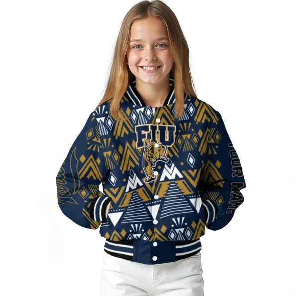 personalized fiu panthers pyramid shapes blue varsity jacket top rated.webp