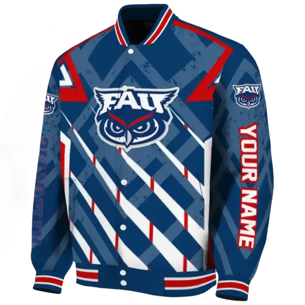 personalized florida atlantic owls chevron angles blue varsity jacket best selling.webp