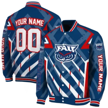 personalized florida atlantic owls chevron angles blue varsity jacket fashion forward.webp