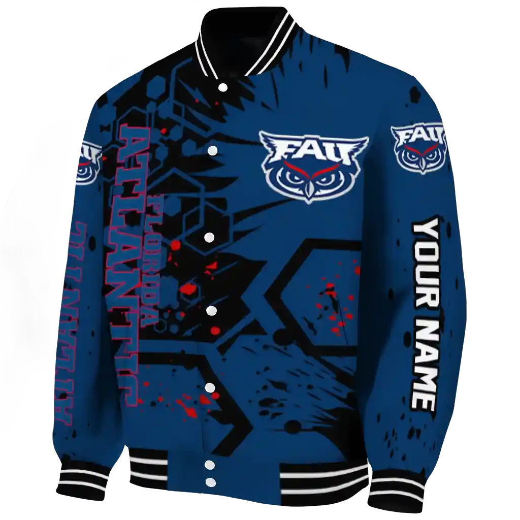 personalized florida atlantic owls hexagon cluster blue black varsity jacket best selling.webp personalized florida atlantic owls hexagon cluster blue black varsity jacket best selling.webp