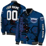 personalized florida atlantic owls hexagon cluster blue black varsity jacket best selling.webp