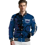 personalized florida atlantic owls hexagon cluster blue black varsity jacket best selling.webp