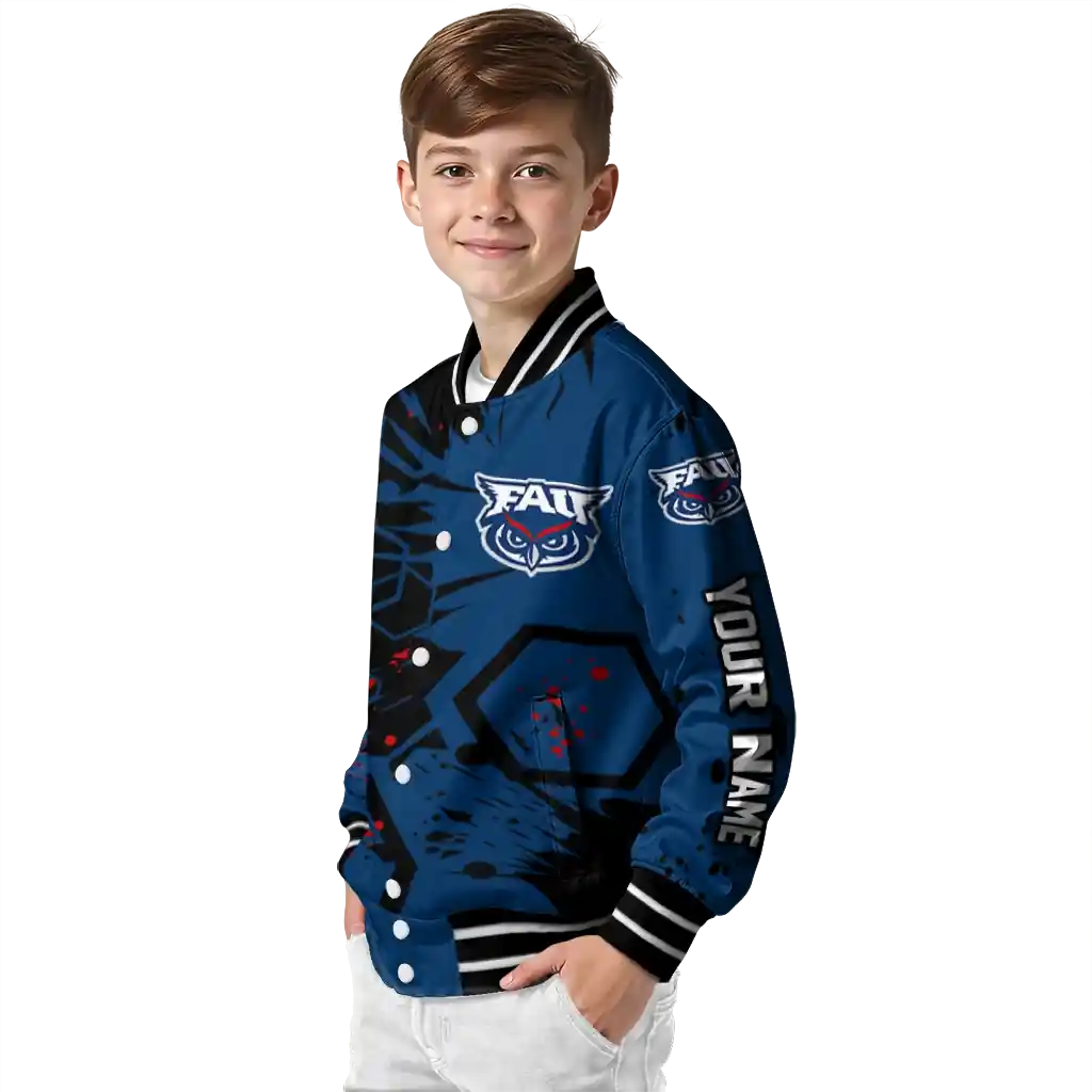 personalized florida atlantic owls hexagon cluster blue black varsity jacket trendy.webp personalized florida atlantic owls hexagon cluster blue black varsity jacket trendy.webp