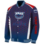 personalized florida atlantic owls hexagon grid blue varsity jacket best selling.webp