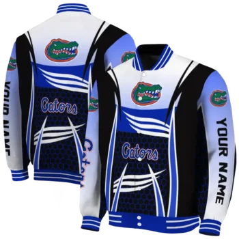 personalized florida gators mesh effect blue black varsity jacket fashion forward.webp