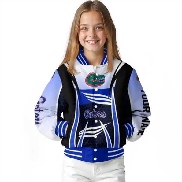 personalized florida gators mesh effect blue black varsity jacket top rated.webp