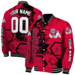 personalized fresno state bulldogs hexagon cluster red black varsity jacket best selling.webp