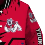 personalized fresno state bulldogs hexagon cluster red black varsity jacket best selling.webp