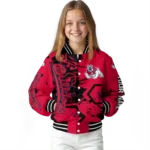 personalized fresno state bulldogs hexagon cluster red black varsity jacket best selling.webp