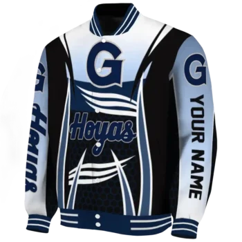 personalized georgetown hoyas mesh effect blue black varsity jacket best selling.webp