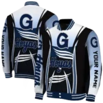 personalized georgetown hoyas mesh effect blue black varsity jacket best selling.webp