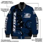personalized georgia southern eagles hexagon cluster blue black varsity jacket best selling.webp