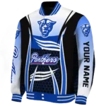 personalized georgia state panthers mesh effect blue black varsity jacket best selling.webp