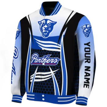 personalized georgia state panthers mesh effect blue black varsity jacket best selling.webp