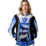 personalized georgia state panthers mesh effect blue black varsity jacket best selling.webp