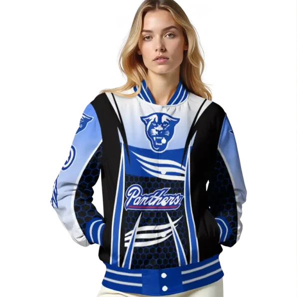 personalized georgia state panthers mesh effect blue black varsity jacket latest model.webp