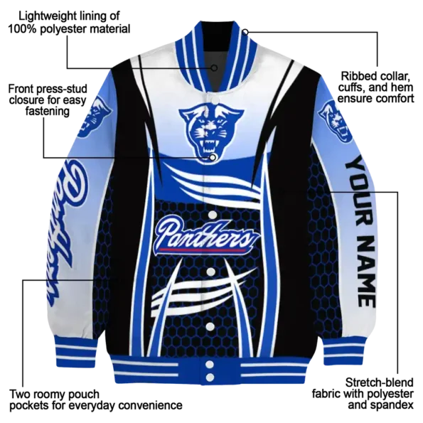 personalized georgia state panthers mesh effect blue black varsity jacket new arrival.webp