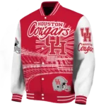 personalized houston cougars ferris arena red white varsity jacket best selling.webp
