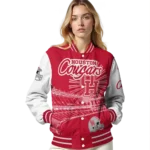 personalized houston cougars ferris arena red white varsity jacket best selling.webp