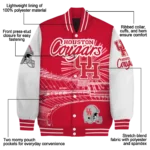 personalized houston cougars ferris arena red white varsity jacket best selling.webp