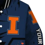 personalized illinois fighting illini hexagon cluster blue black varsity jacket best selling.webp