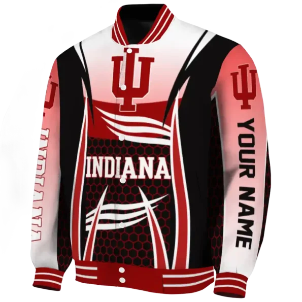 personalized indiana hoosiers mesh effect red black varsity jacket best selling.webp