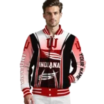 personalized indiana hoosiers mesh effect red black varsity jacket best selling.webp