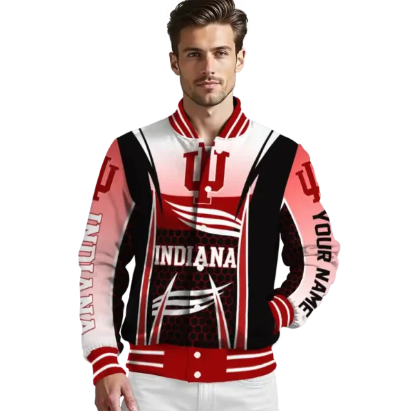 personalized indiana hoosiers mesh effect red black varsity jacket high quality.webp