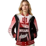 personalized indiana hoosiers mesh effect red black varsity jacket best selling.webp