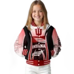 personalized indiana hoosiers mesh effect red black varsity jacket best selling.webp