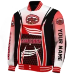 personalized jacksonville state gamecocks mesh effect red black varsity jacket best selling.webp