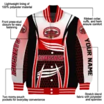 personalized jacksonville state gamecocks mesh effect red black varsity jacket best selling.webp