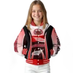 personalized jacksonville state gamecocks mesh effect red black varsity jacket best selling.webp
