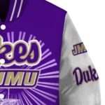 personalized james madison dukes ferris arena purple white varsity jacket best selling.webp