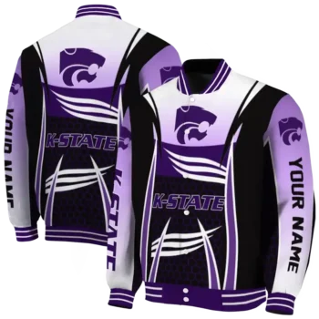 personalized kansas state wildcats mesh effect purple black varsity jacket fashion forward.webp