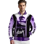 personalized kansas state wildcats mesh effect purple black varsity jacket best selling.webp