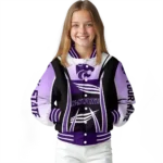 personalized kansas state wildcats mesh effect purple black varsity jacket best selling.webp