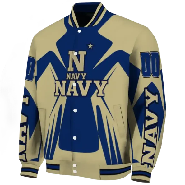 personalized navy midshipmen spider mark blue gold varsity jacket best selling.webp