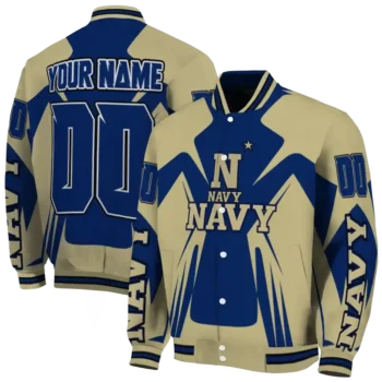 personalized navy midshipmen spider mark blue gold varsity jacket fashion forward.webp