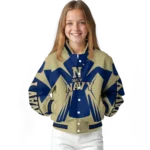 personalized navy midshipmen spider mark blue gold varsity jacket best selling.webp