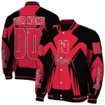 personalized nebraska cornhuskers spider mark red black varsity jacket best selling.webp
