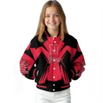 personalized nebraska cornhuskers spider mark red black varsity jacket best selling.webp