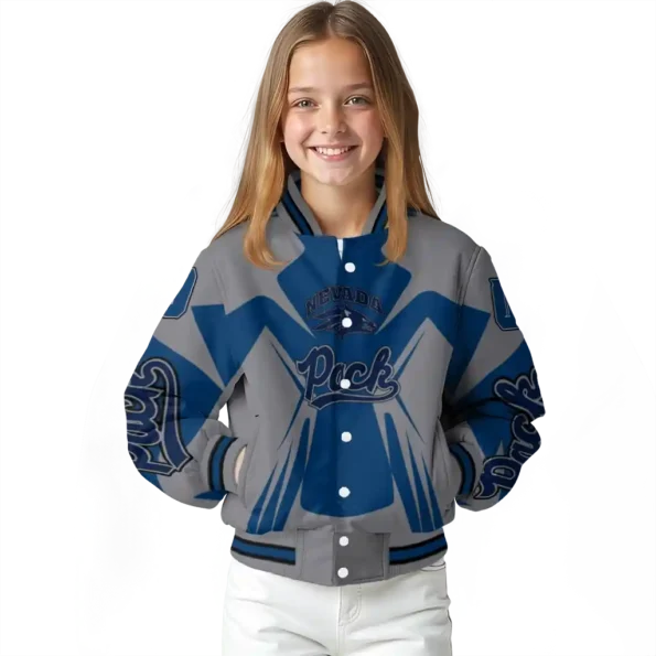 personalized nevada wolf pack spider mark blue grey varsity jacket top rated.webp