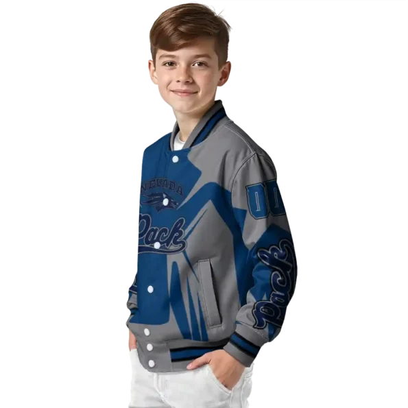 personalized nevada wolf pack spider mark blue grey varsity jacket trendy.webp