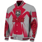 personalized new mexico lobos spider mark red grey varsity jacket best selling.webp